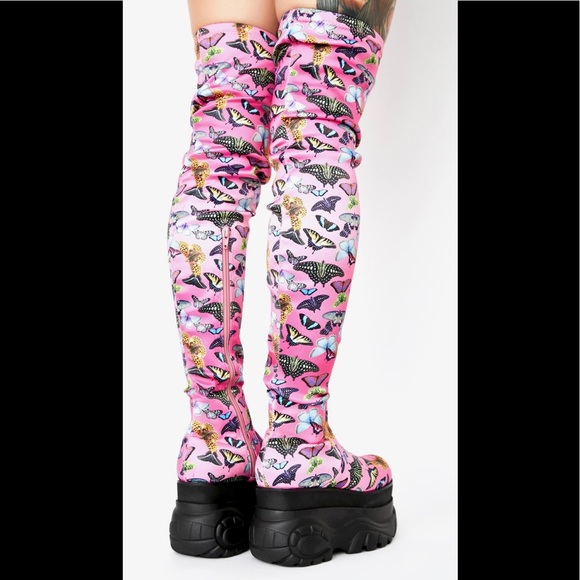 Dolls Kill Club Exx Lovebug Thigh High Boots - Picture 5 of 7